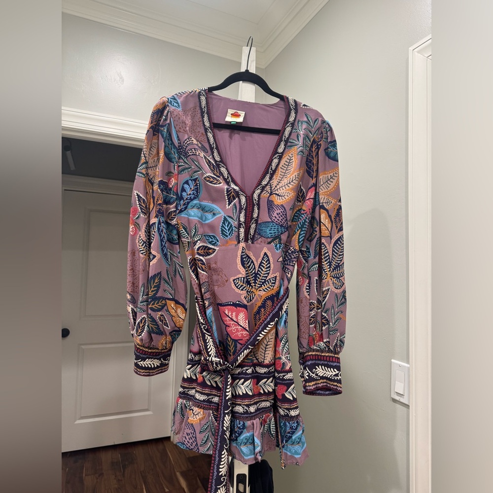 FARM Rio Multicolor Leaf Print Mini Dress - Picture 3 of 4